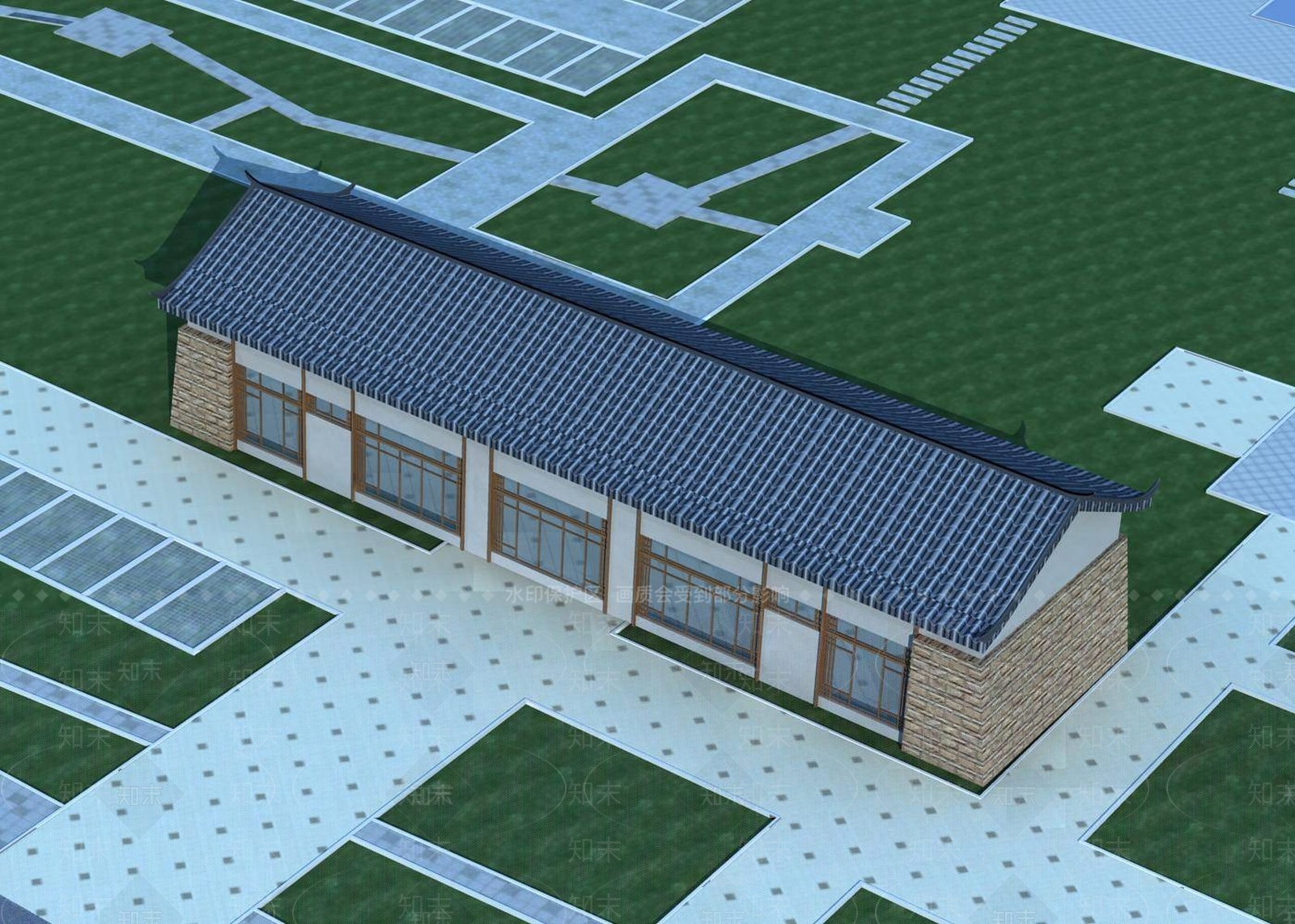 中式商业街3D模型下载【ID:1194883119】