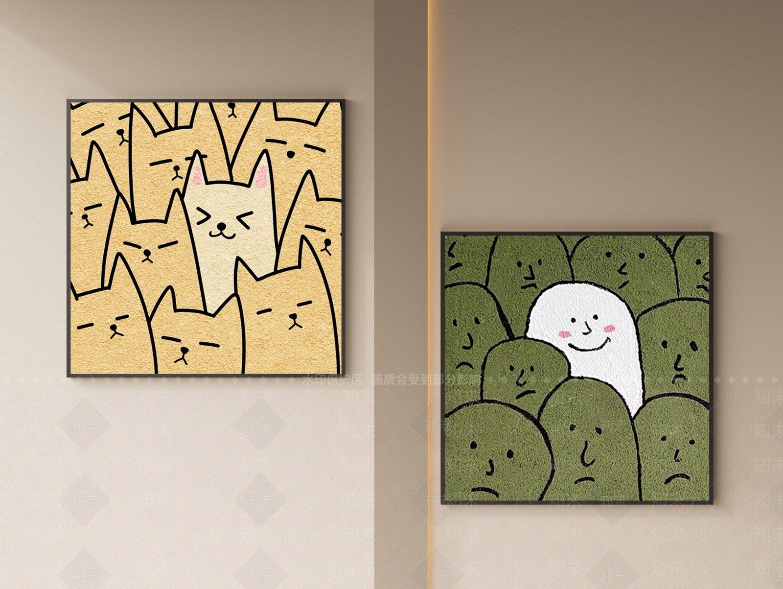 原木北欧挂画3D模型下载【ID:1194885306】