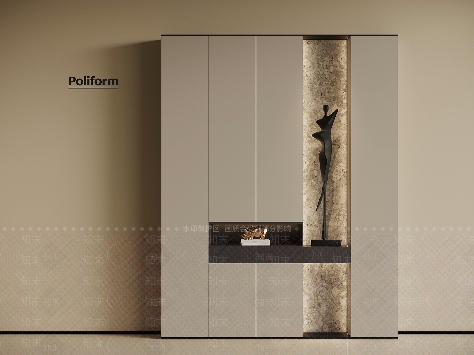 现代鞋柜SU模型下载【ID:1194885582】