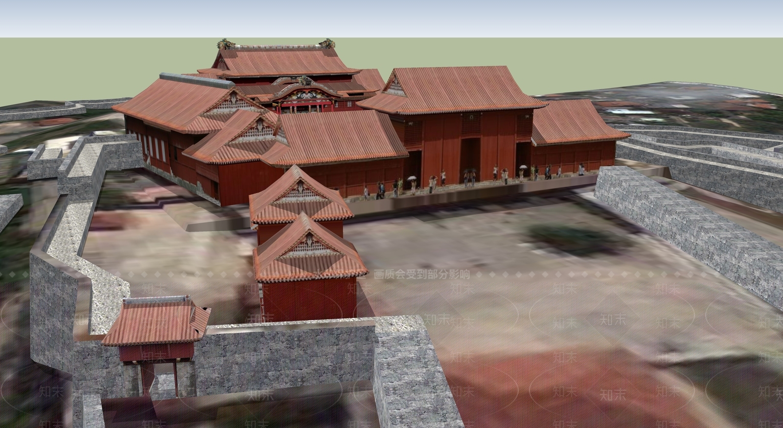 日式古建筑SU模型下载【ID:1194885661】