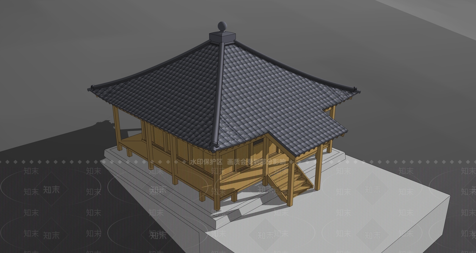 日式古建筑SU模型下载【ID:1195073123】