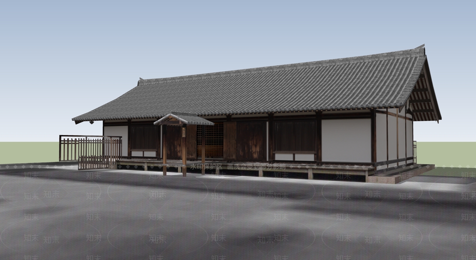 日式古建筑SU模型下载【ID:1194886258】