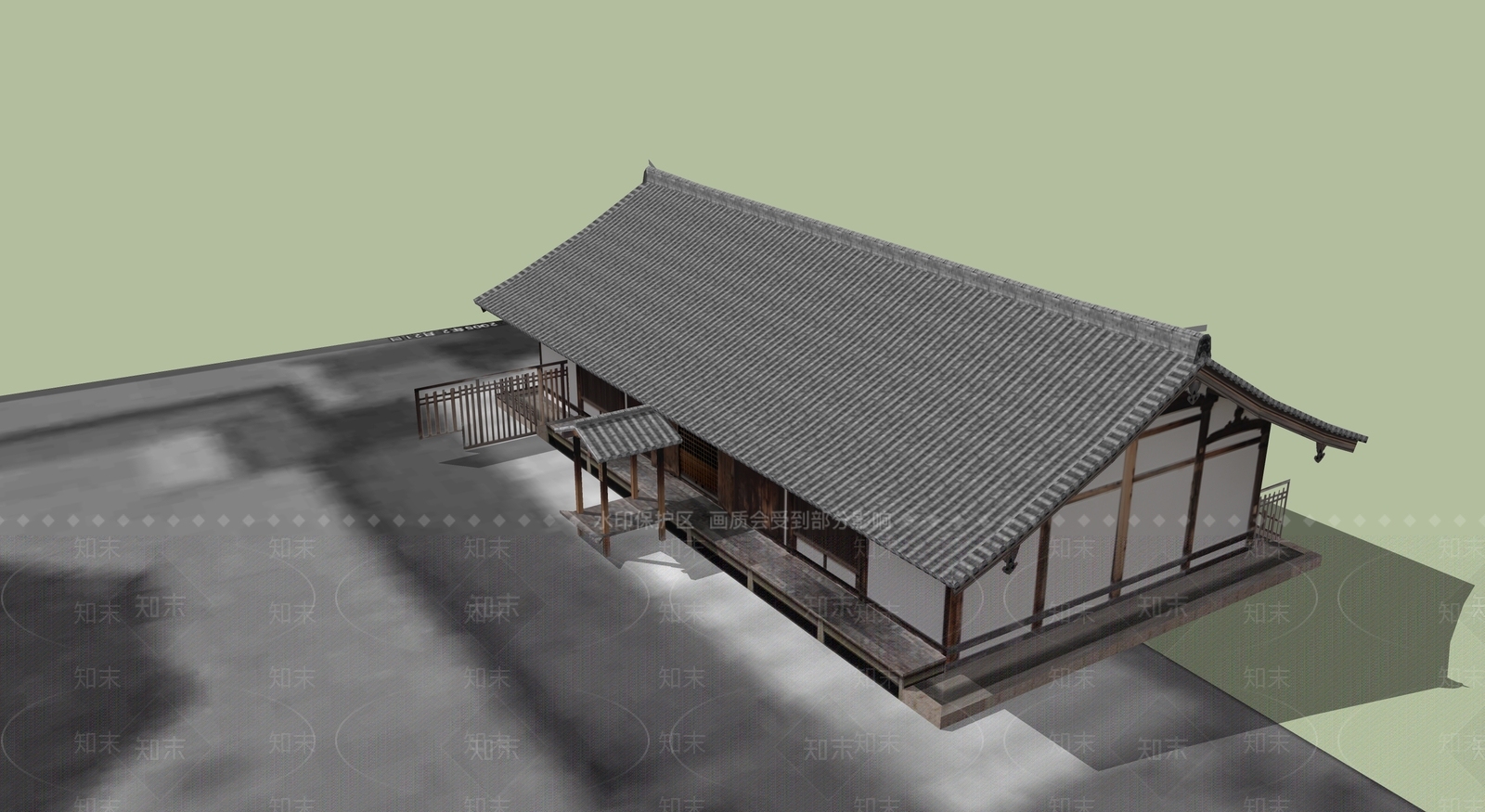 日式古建筑SU模型下载【ID:1194886258】