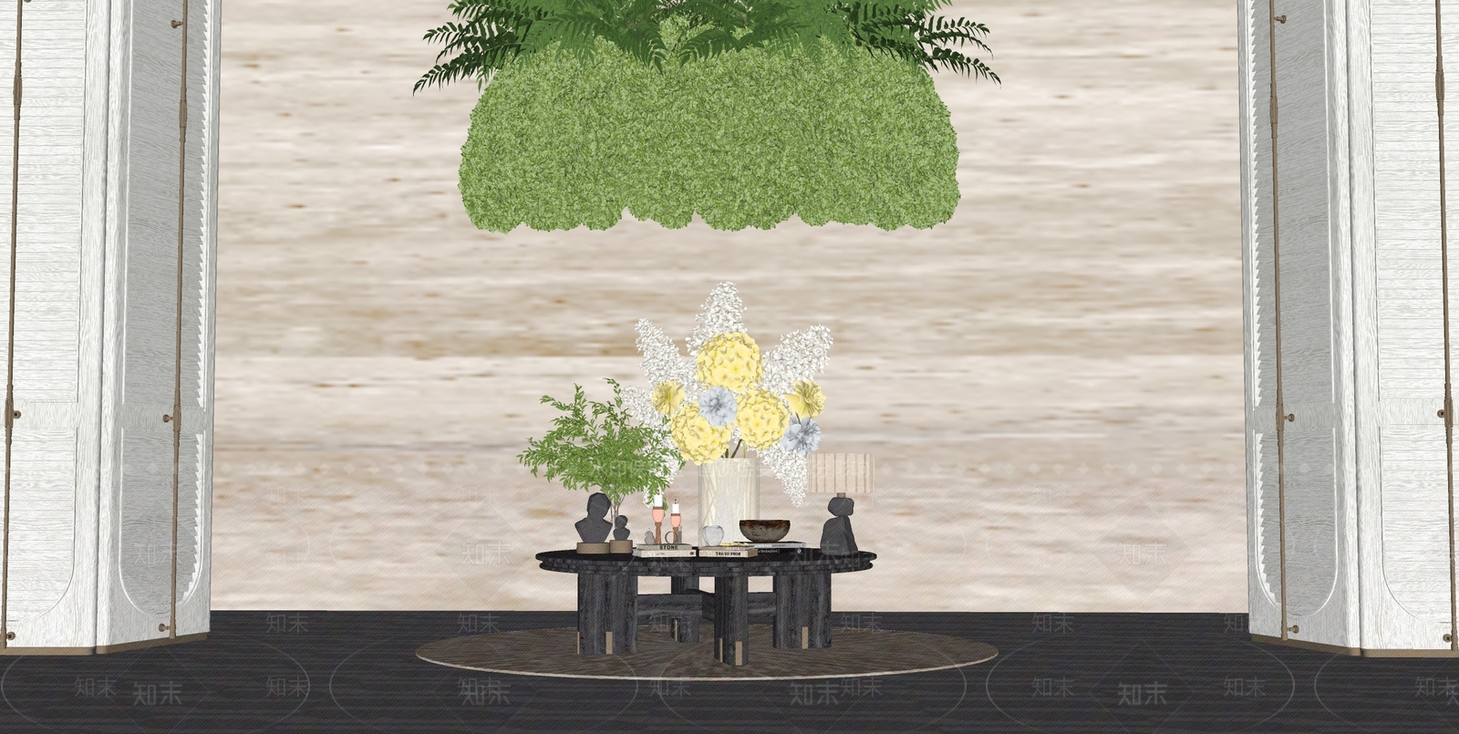 现代轻奢其他酒店空间SU模型下载【ID:1194887872】