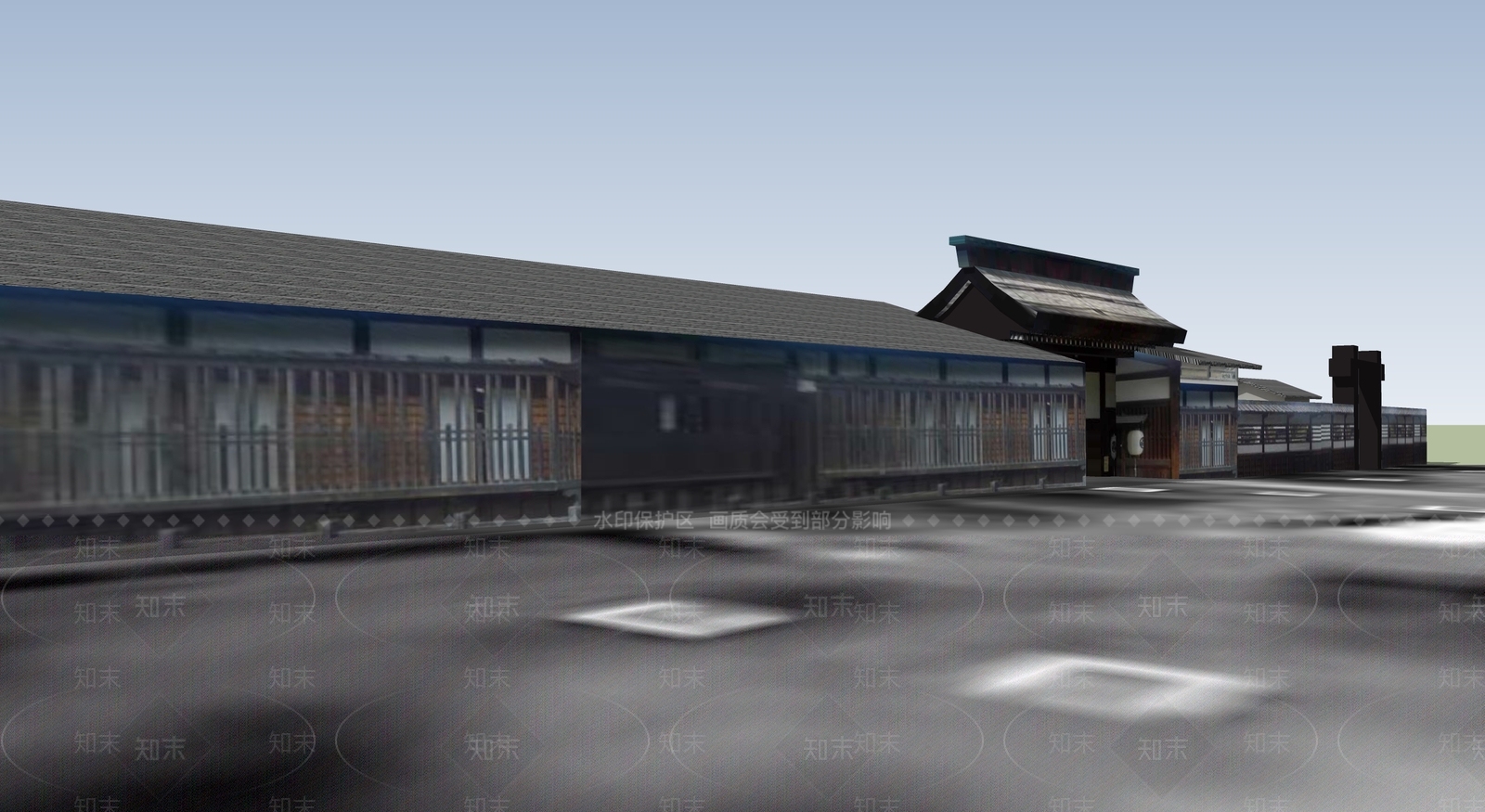 日式古建筑SU模型下载【ID:1194888733】