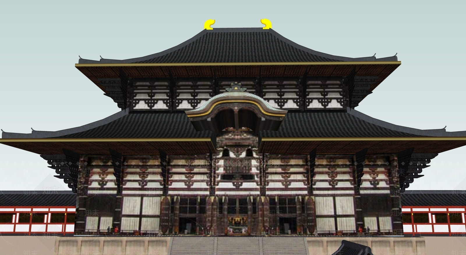 日式古建筑SU模型下载【ID:1194889456】