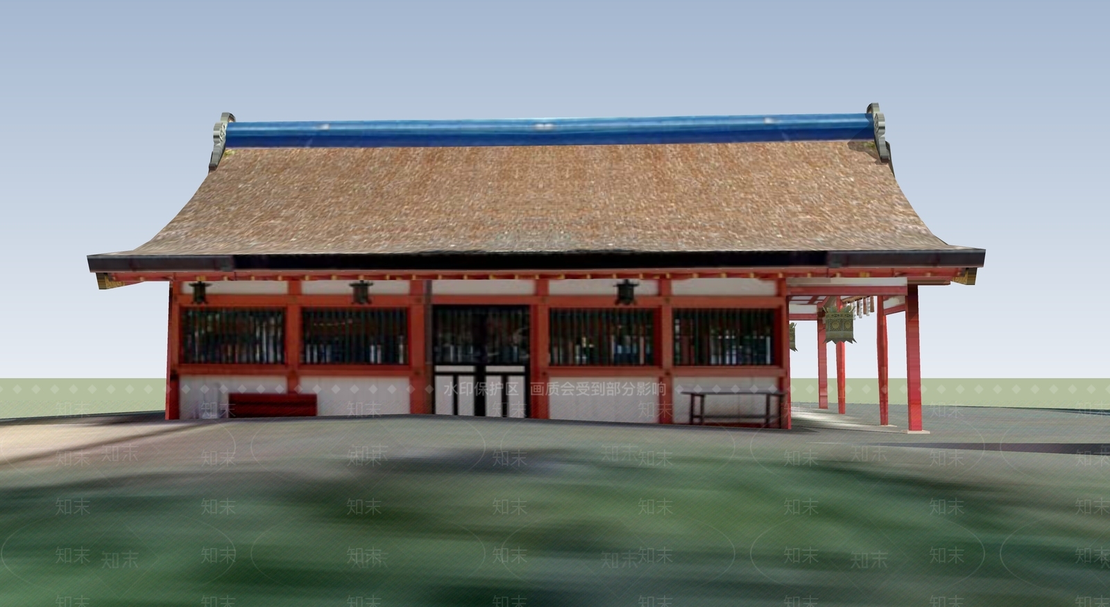 日式古建筑SU模型下载【ID:1194890055】