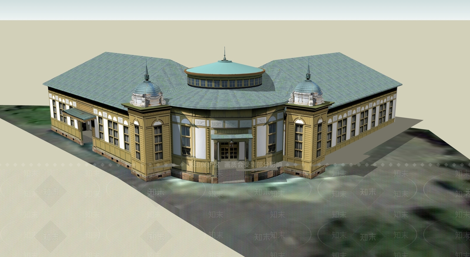 日式古建筑SU模型下载【ID:1194891025】