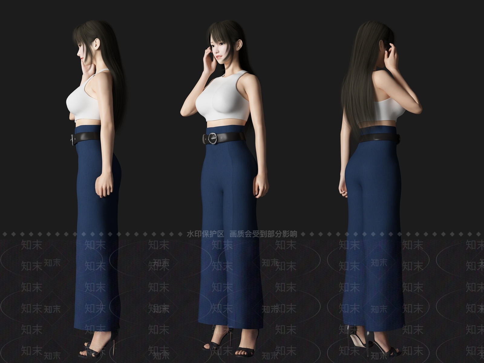 现代美女人物3D模型下载【ID:1194891037】