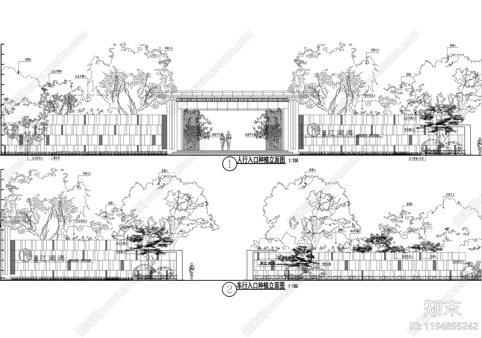 示范区景观cad施工图下载【ID:1194895242】