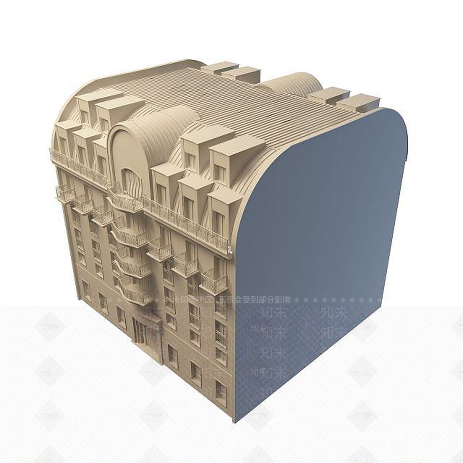 现代住宅楼3D模型下载【ID:1194896189】