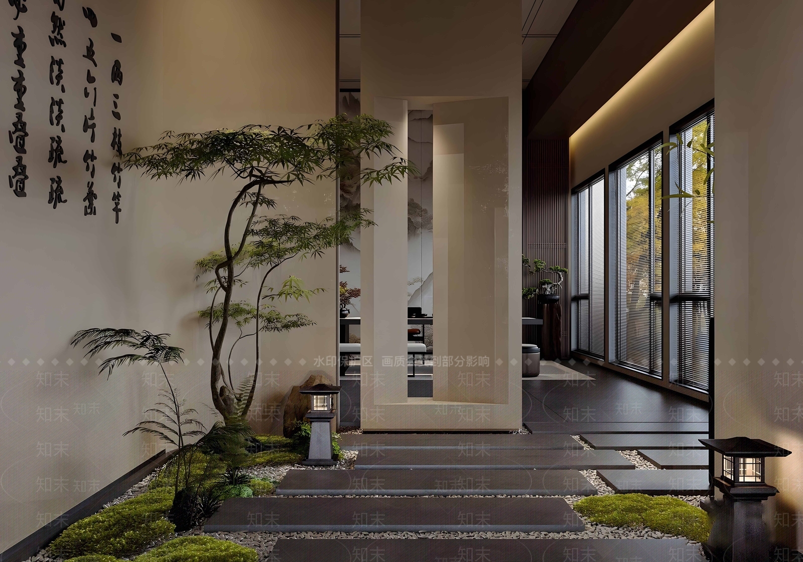 新中式茶馆SU模型下载【ID:1194896870】