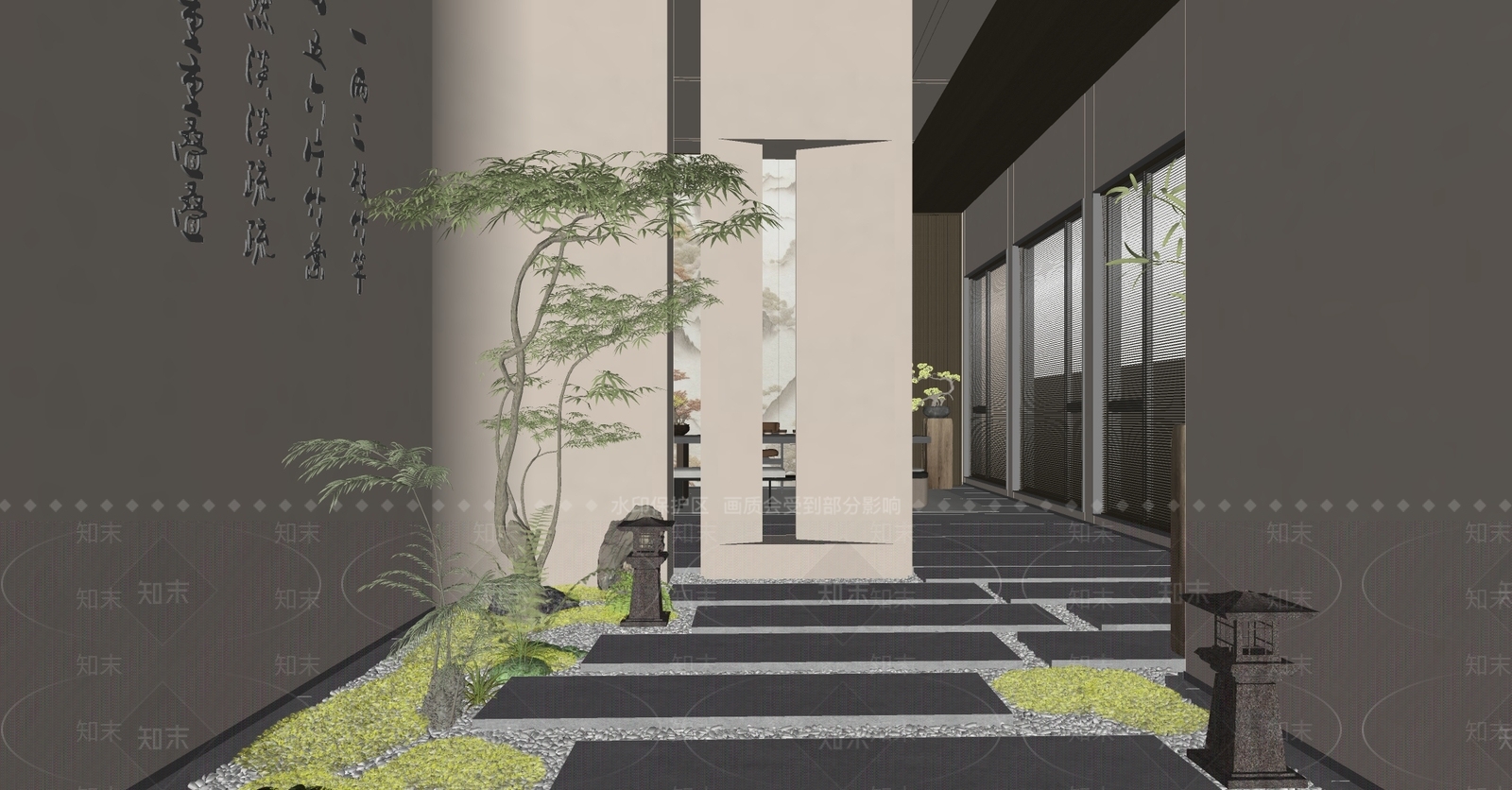 新中式茶馆SU模型下载【ID:1194896870】