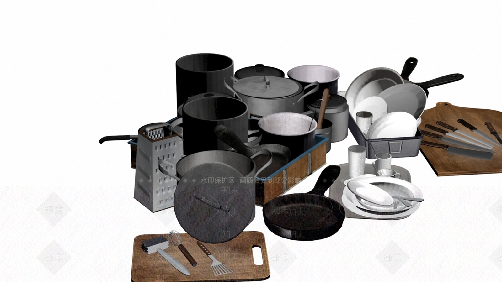 现代厨具3D模型下载【ID:1194896673】