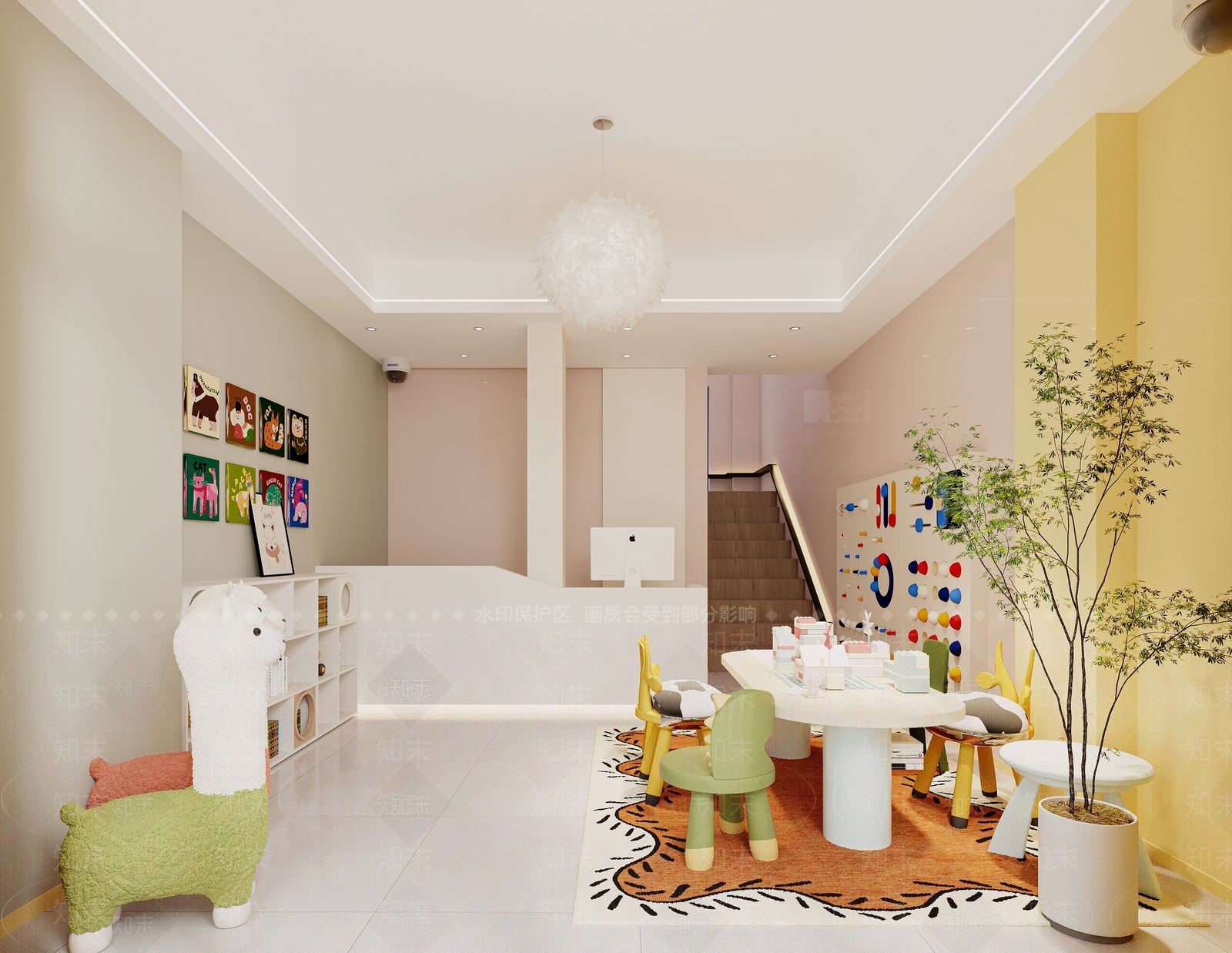 现代民宿大厅3D模型下载【ID:1215136567】