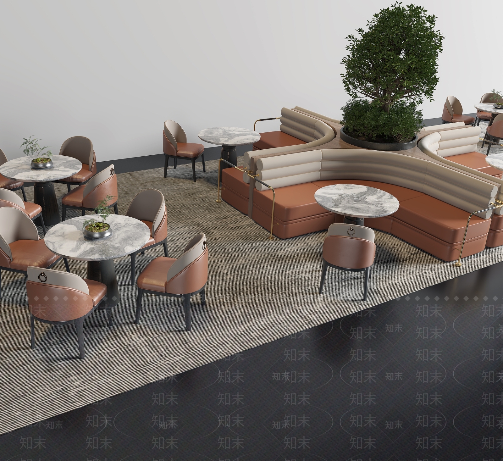 现代卡座沙发3D模型下载【ID:1194899067】