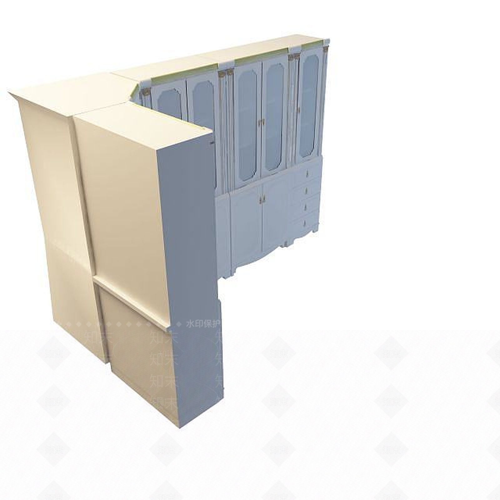 现代高档文件柜3D模型下载【ID:1194899960】