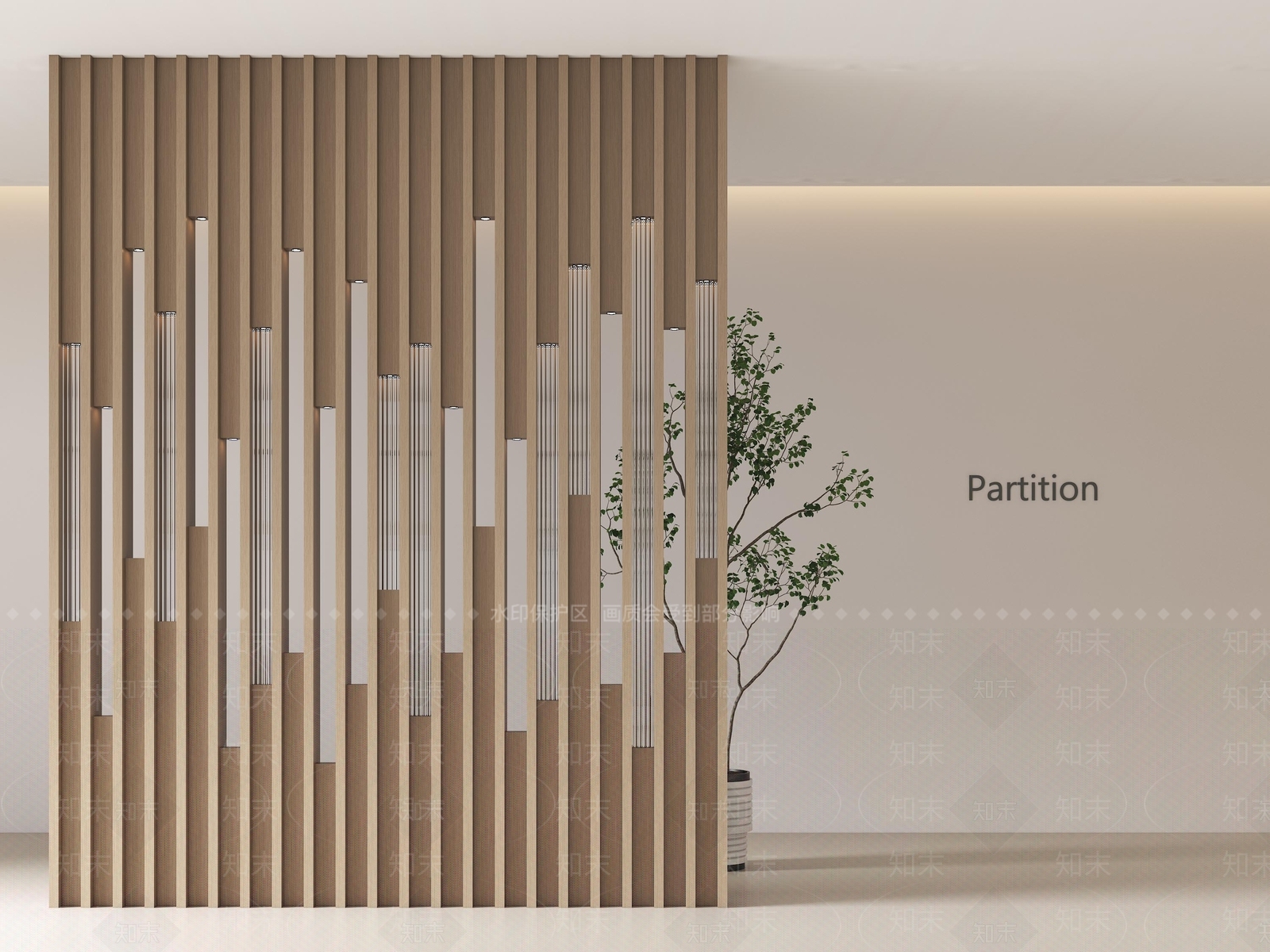 现代隔断SU模型下载【ID:1194900544】