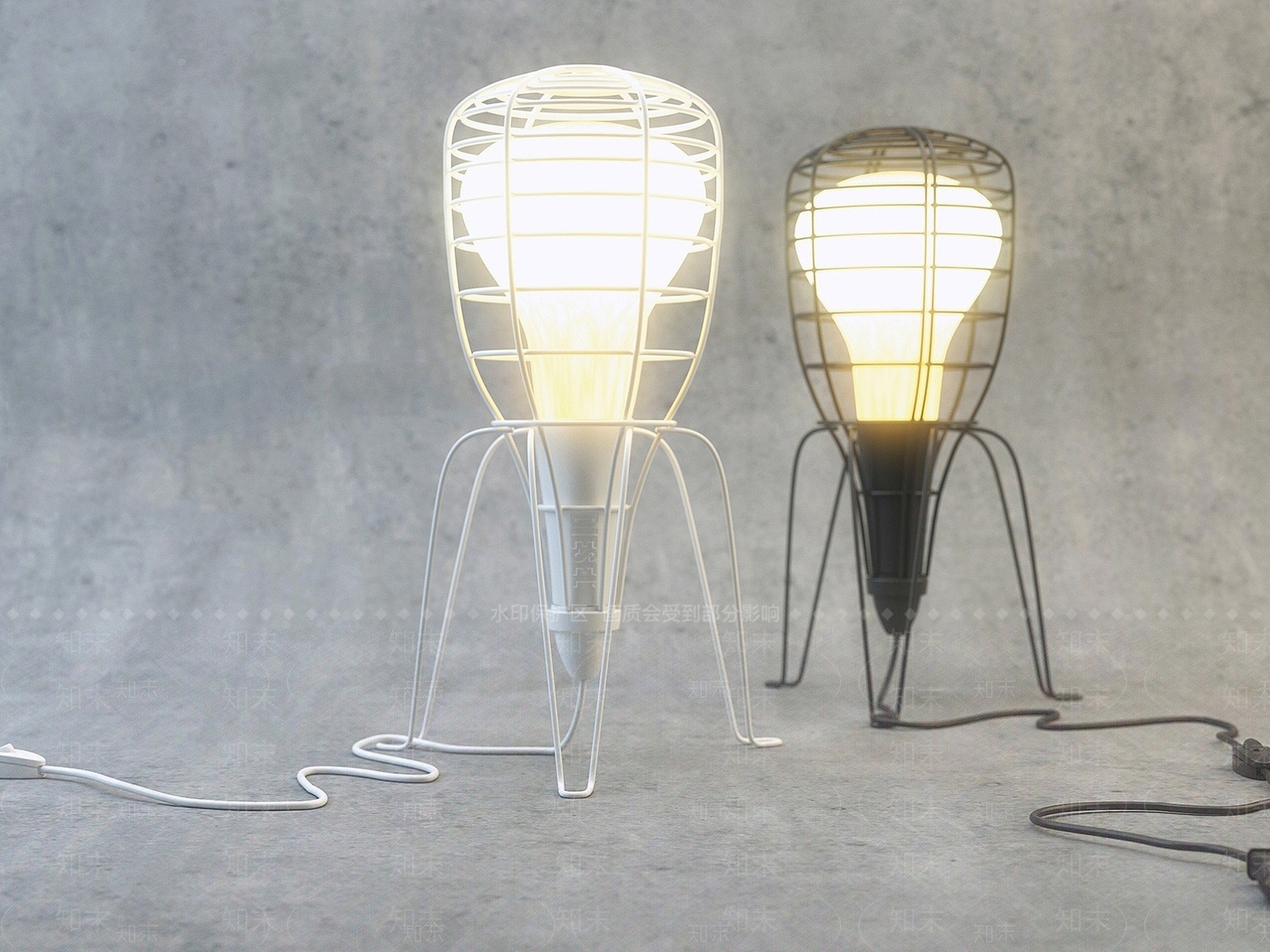北欧简约灯泡台灯3D模型下载【ID:1194905665】