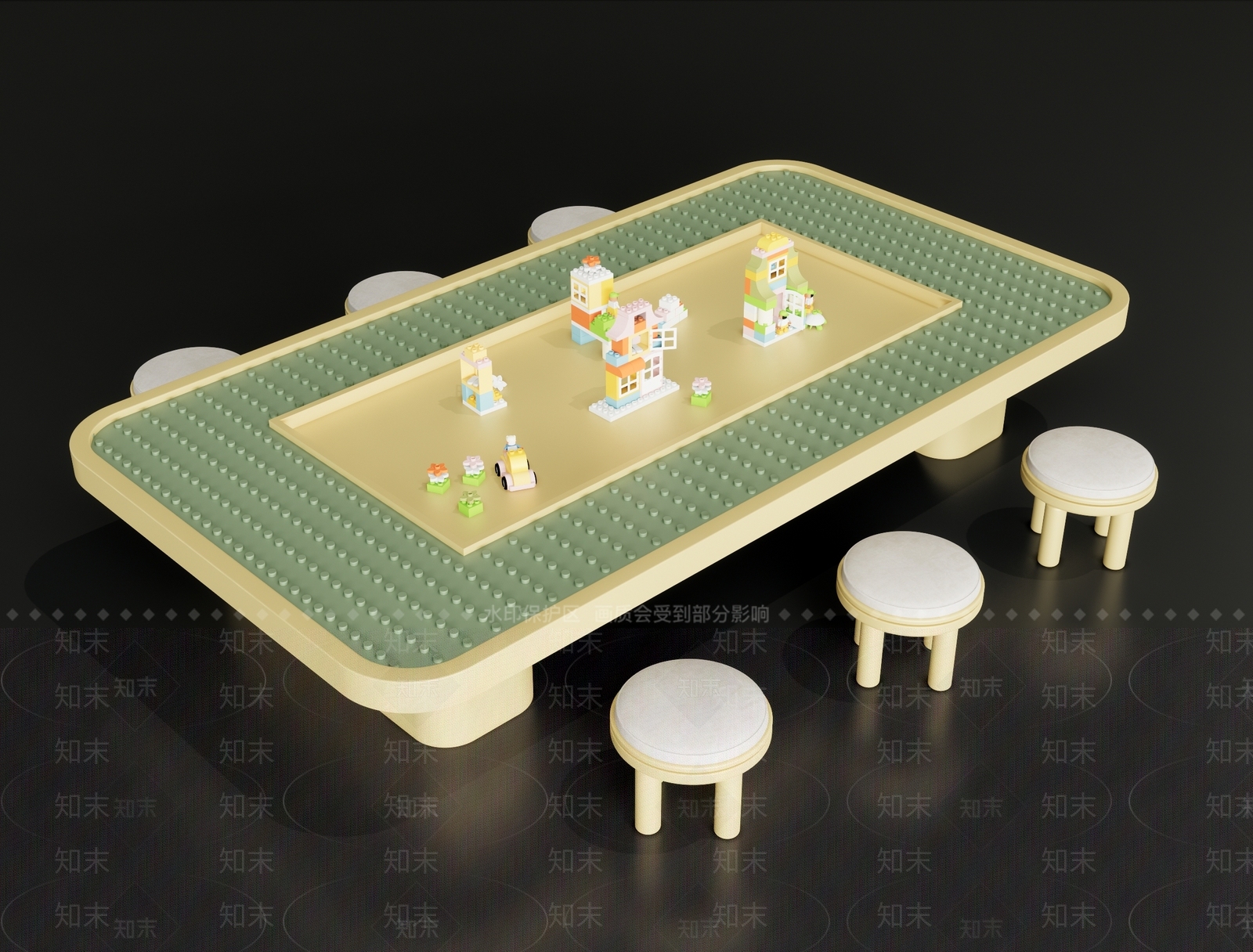 现代儿童桌椅SU模型下载【ID:1194906876】