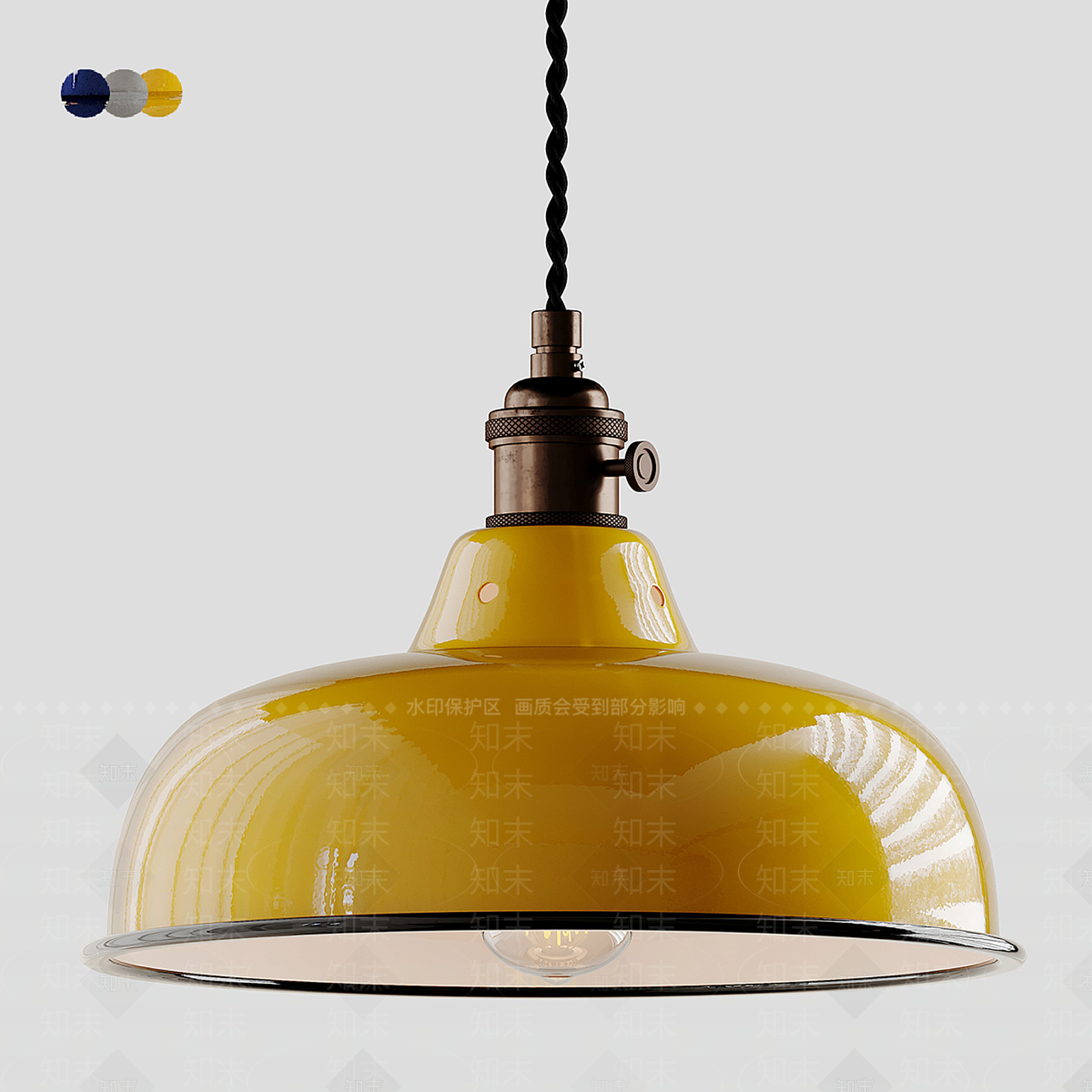 美式轻奢小吊灯3D模型下载【ID:1194906394】