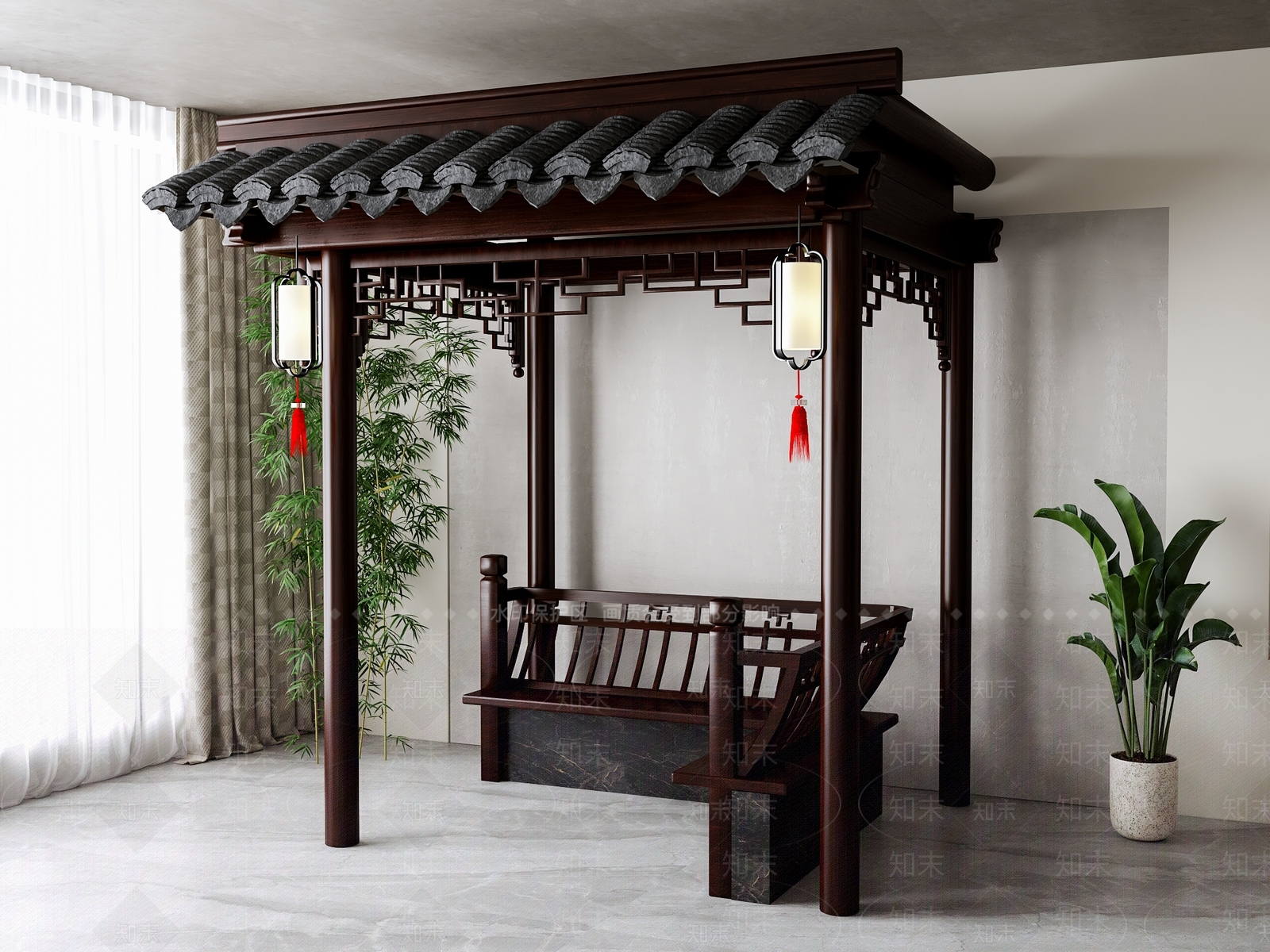 中式亭子SU模型下载【ID:1194906944】