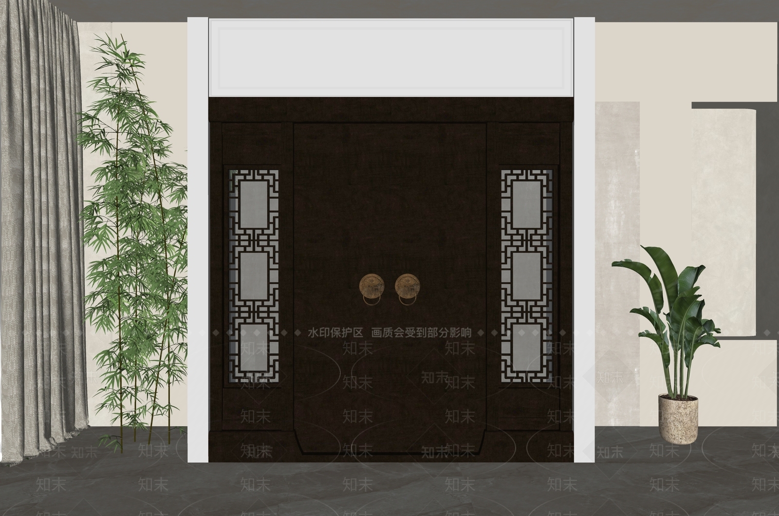 中式双开门SU模型下载【ID:1194907874】
