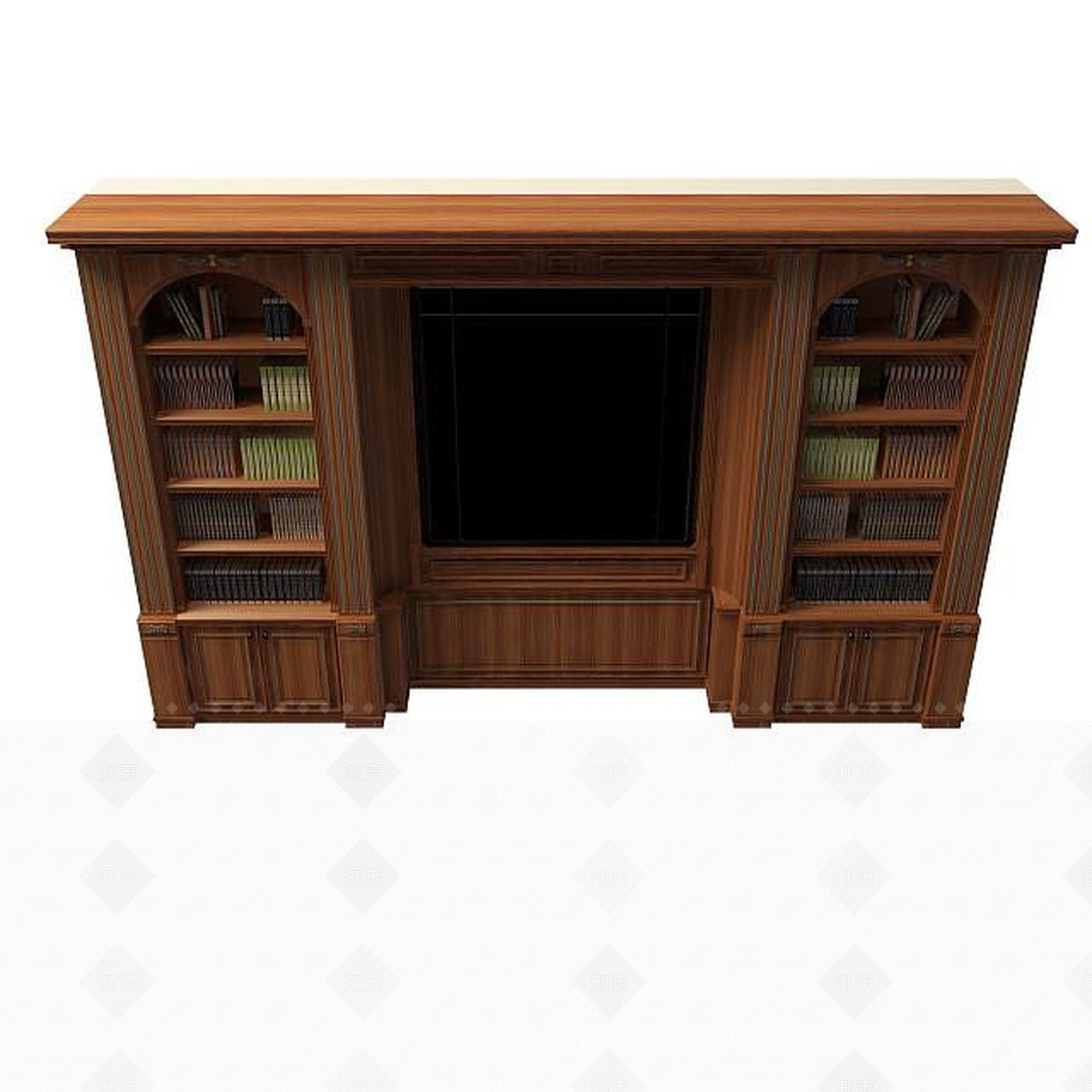 现代简约书柜3D模型下载【ID:1194911281】