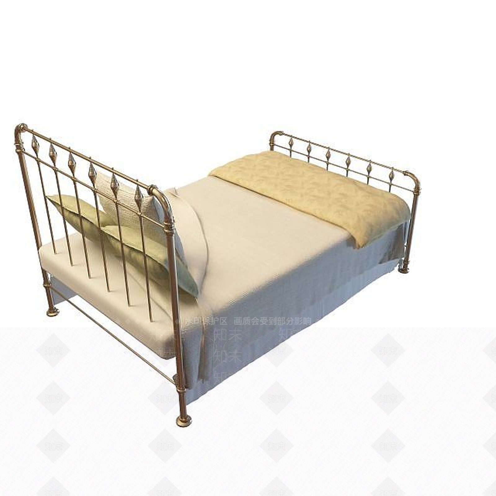 欧式古典欧式单人床3D模型下载【ID:1194911304】