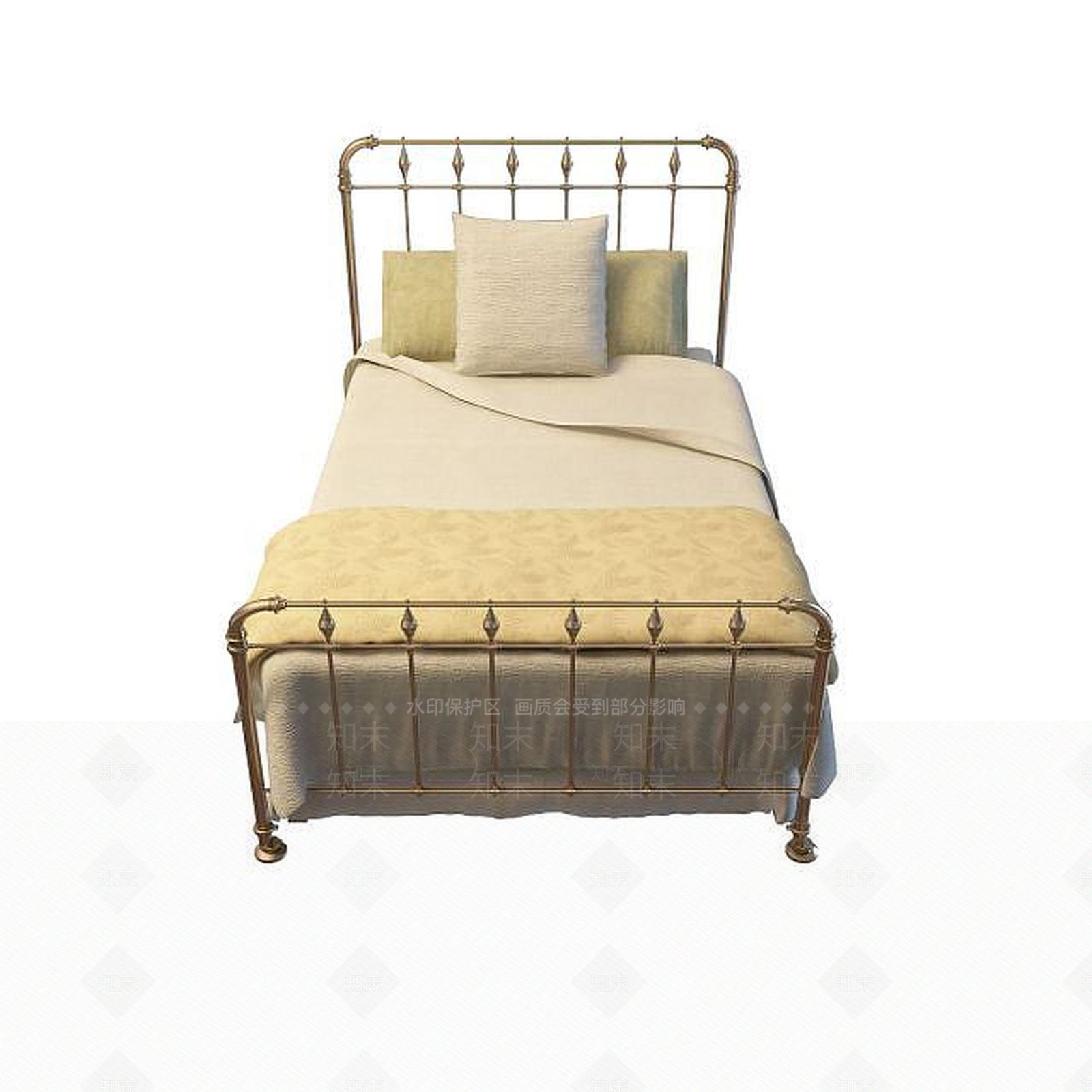 欧式古典欧式单人床3D模型下载【ID:1194911304】
