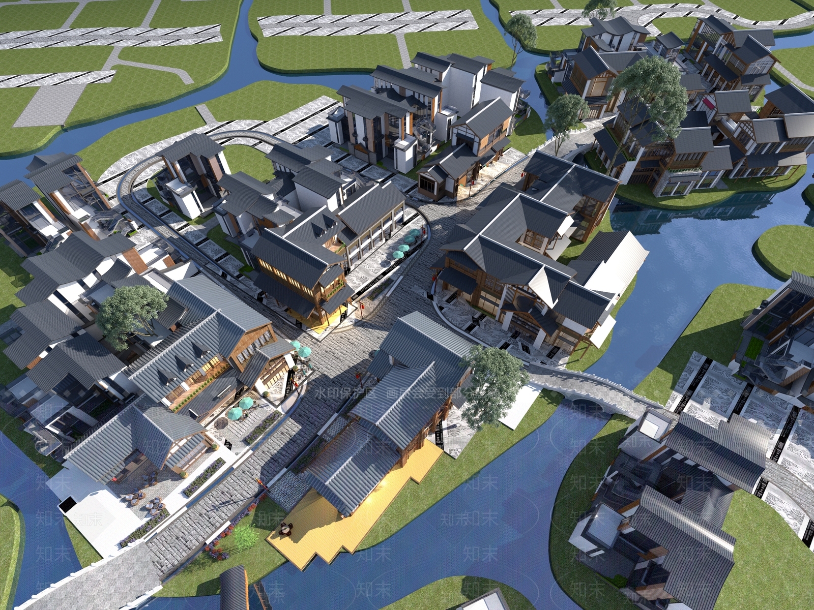 中式中古古建3D模型下载【ID:1194912889】