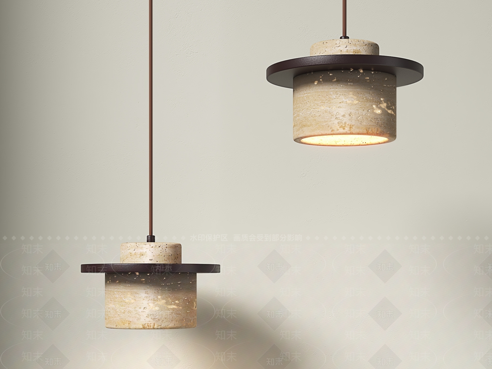 日式侘寂艺术吊灯SU模型下载【ID:1194912687】