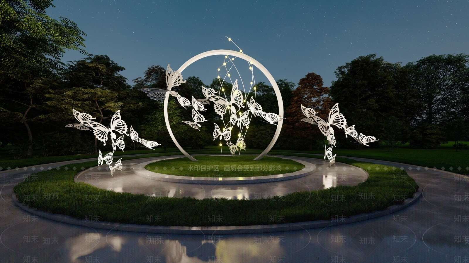 现代雕塑小品SU模型下载【ID:1194914199】