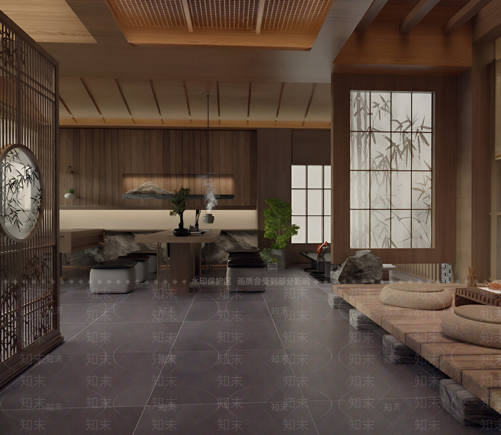 禅意茶馆SU模型下载【ID:1194913408】