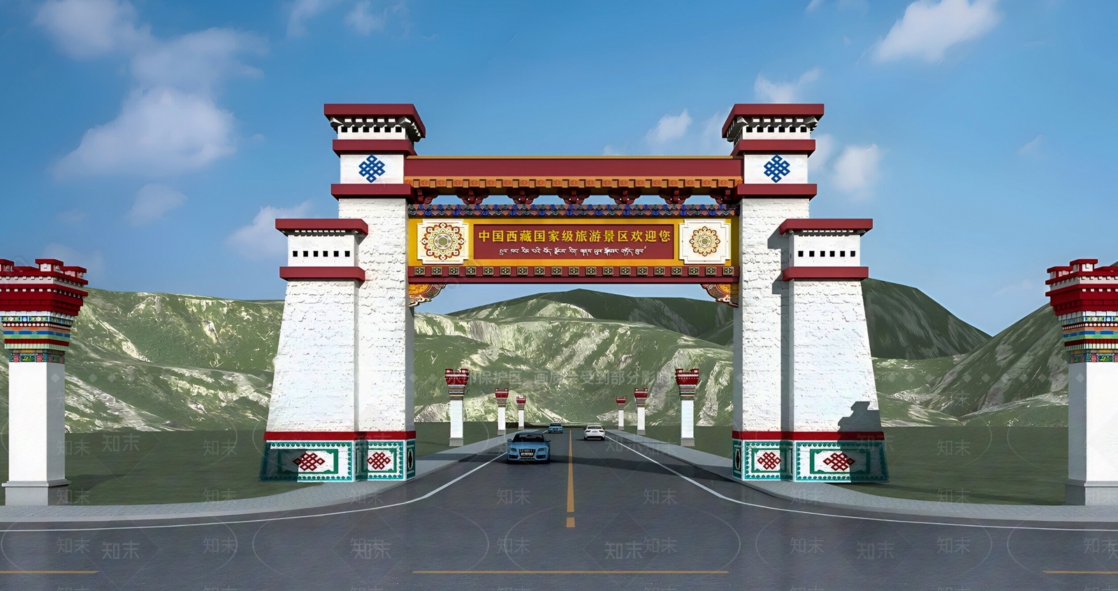 中式牌坊牌楼SU模型下载【ID:1194914566】