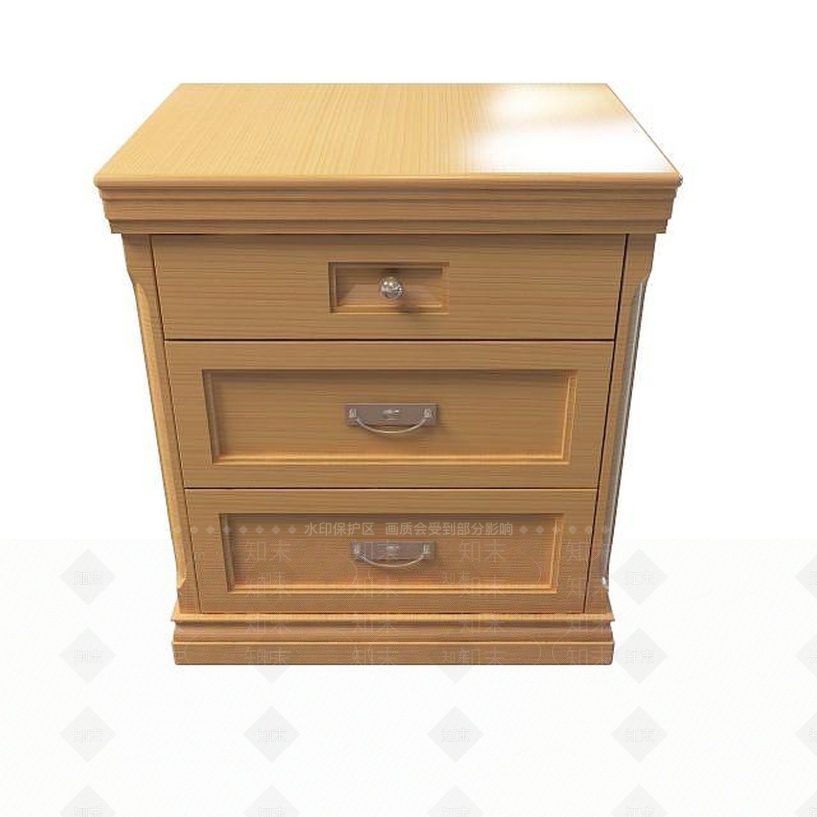 现代实木床头柜3D模型下载【ID:1194917293】