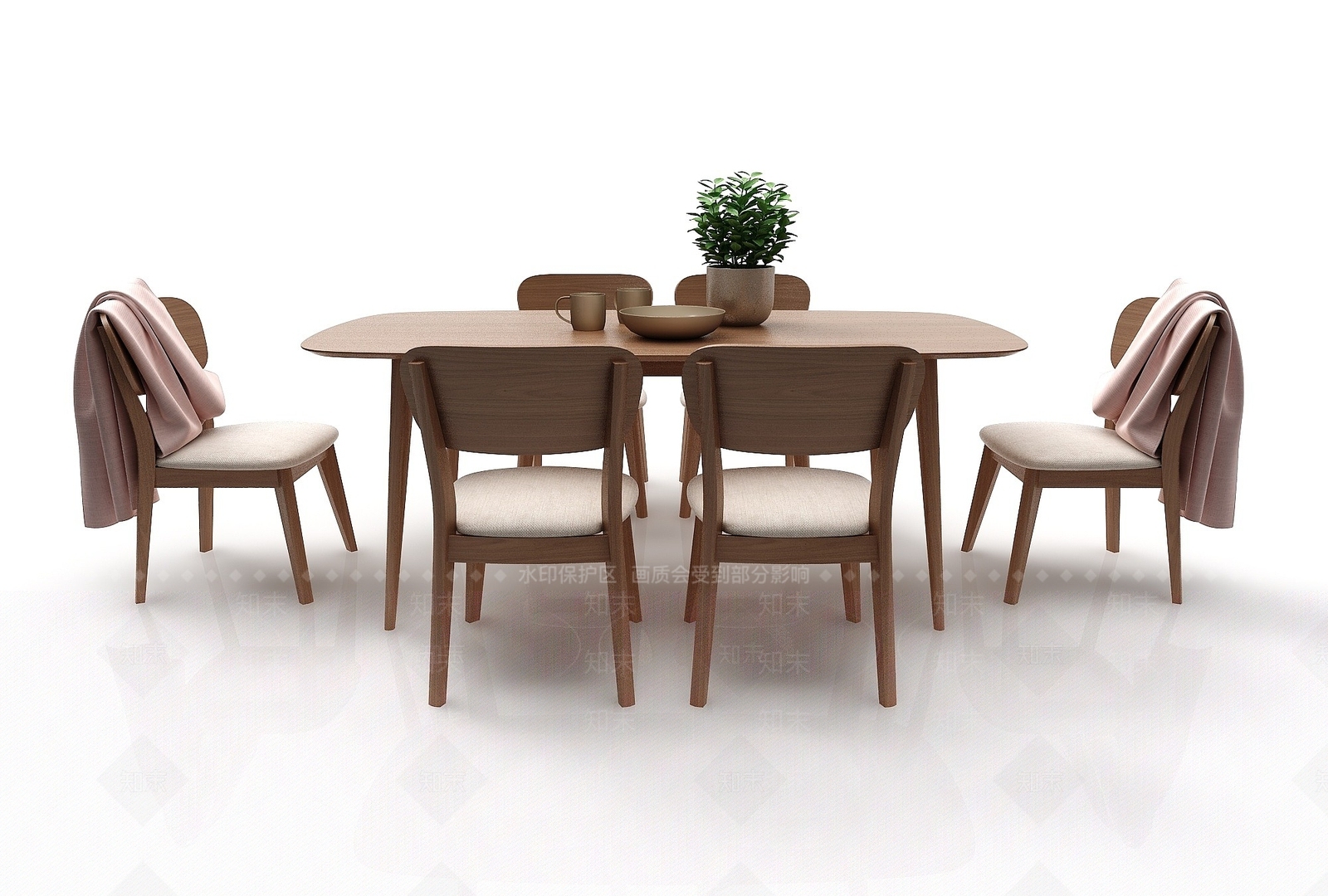 现代风格餐桌3D模型下载【ID:1194918680】