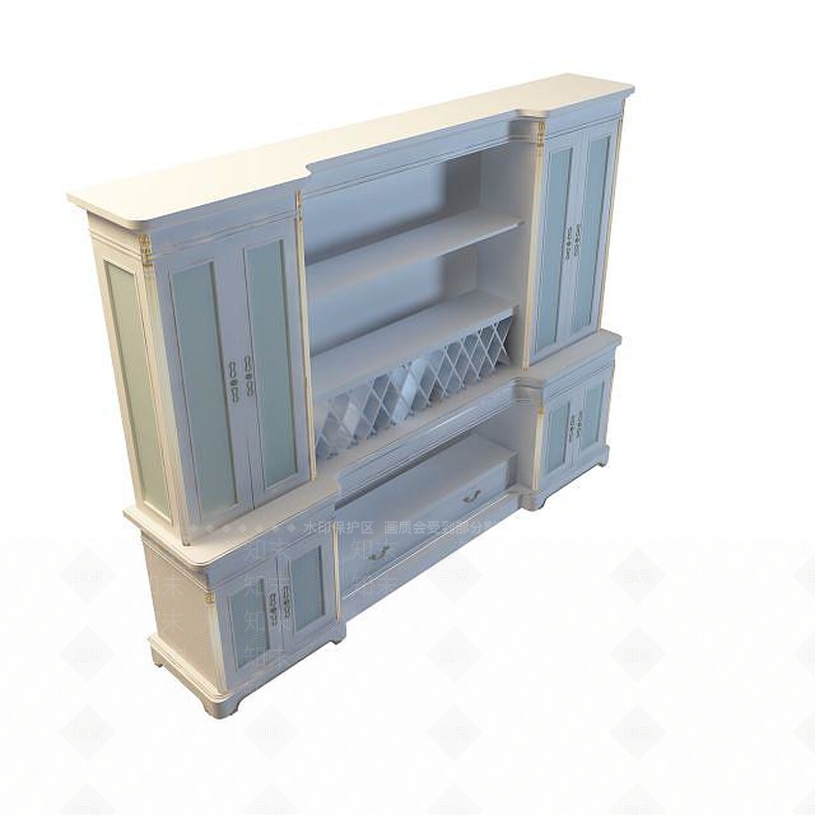 现代豪华客厅酒柜3D模型下载【ID:1194919236】