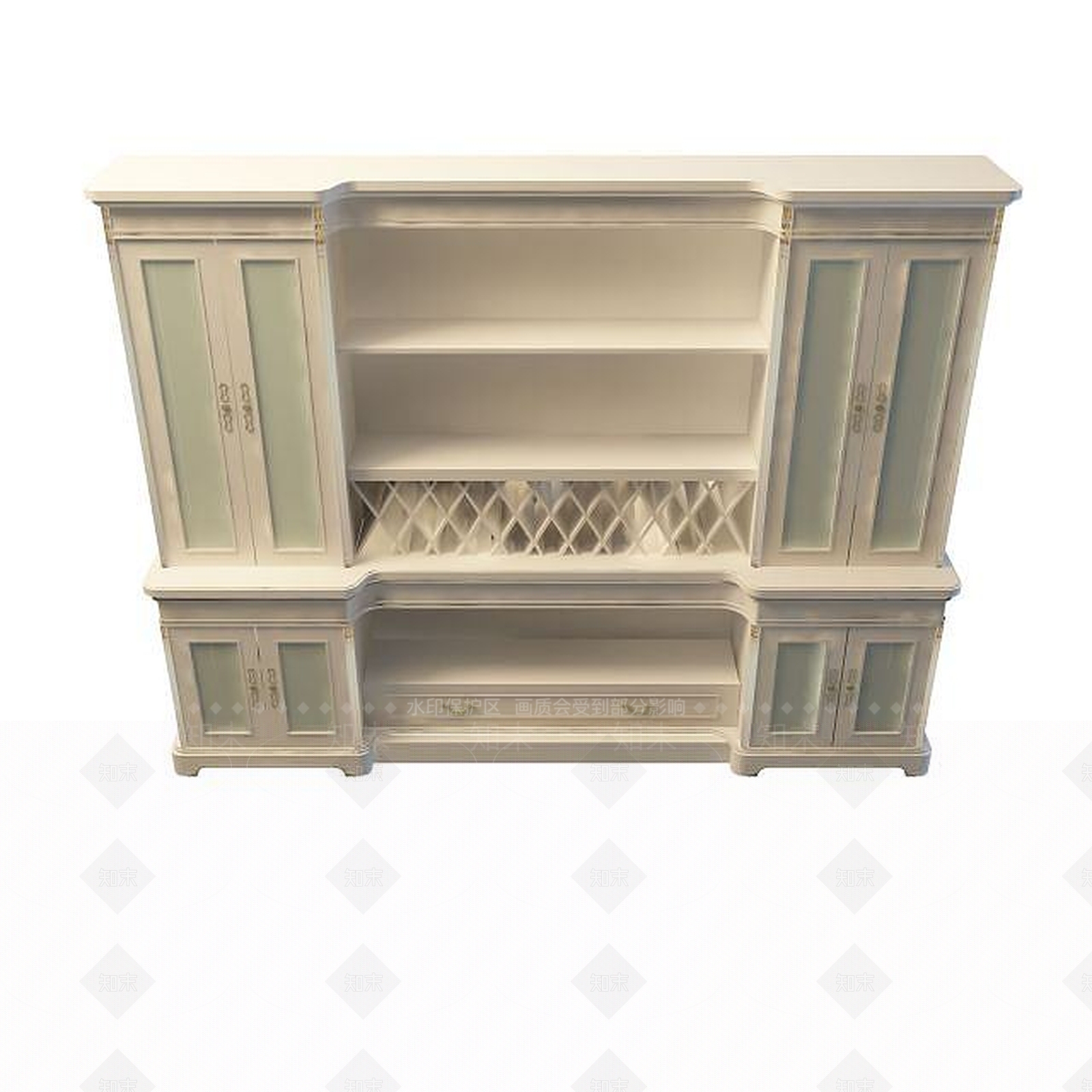现代豪华客厅酒柜3D模型下载【ID:1194919236】