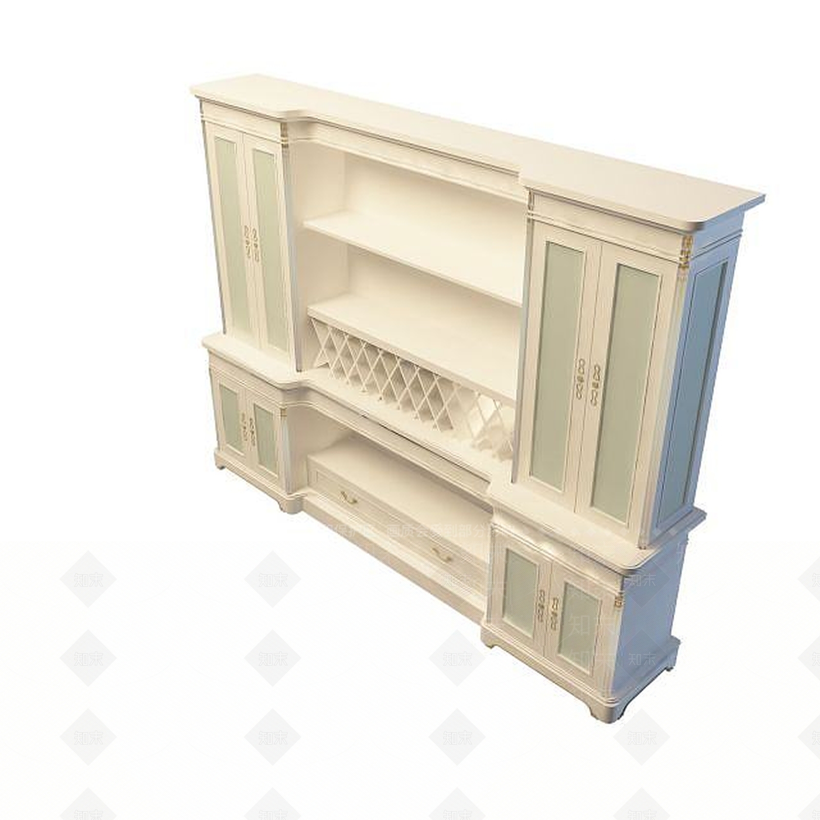 现代豪华客厅酒柜3D模型下载【ID:1194919236】