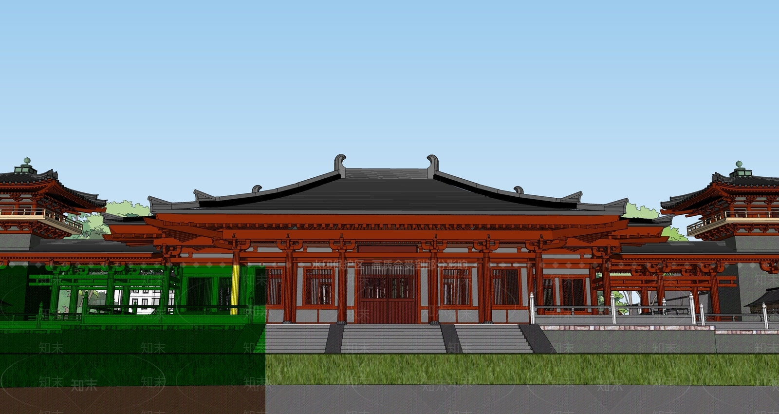 中式古建筑SU模型下载【ID:1194919732】