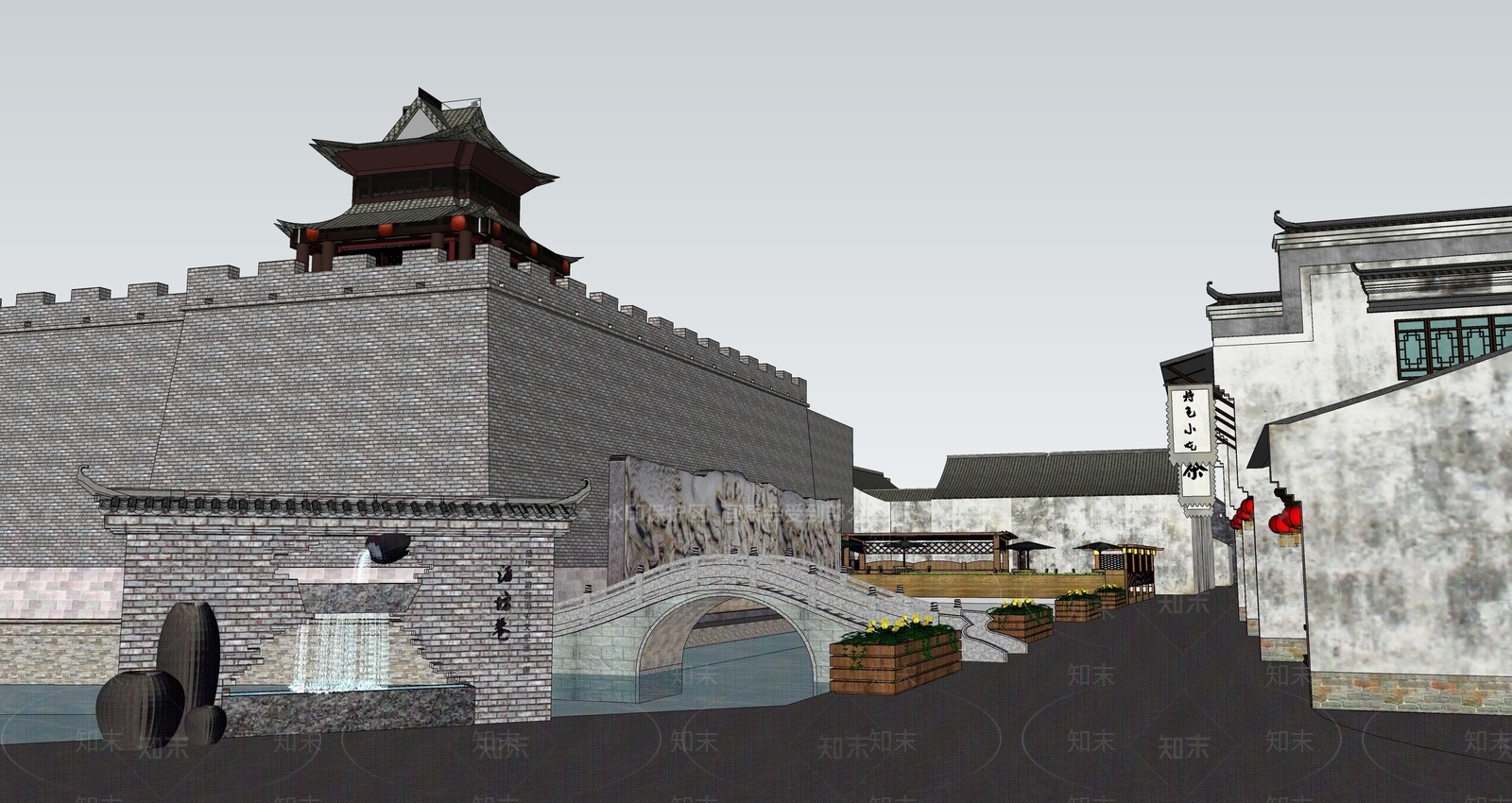 中式古建筑SU模型下载【ID:1194923461】