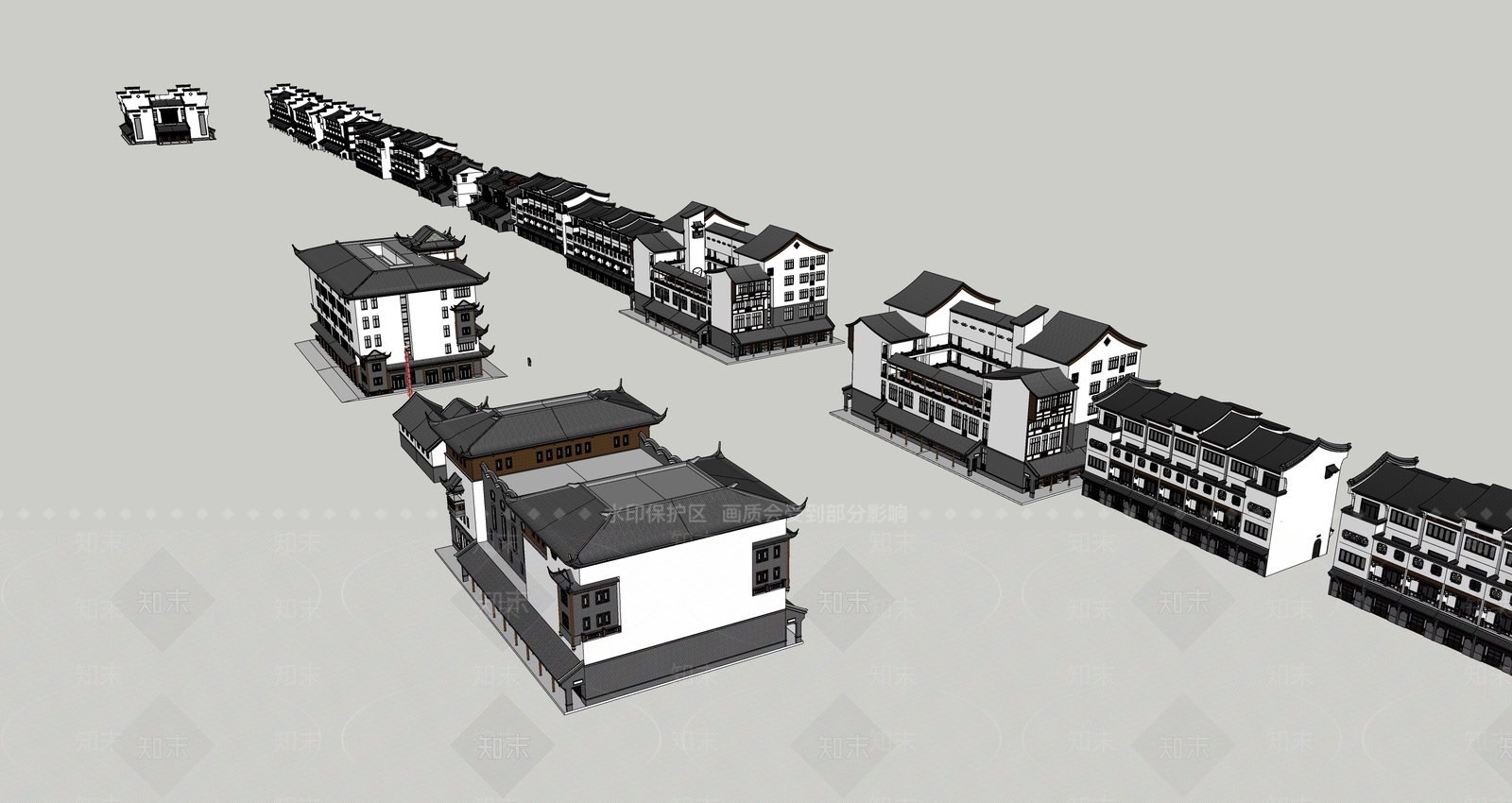中式古建筑SU模型下载【ID:1194923777】