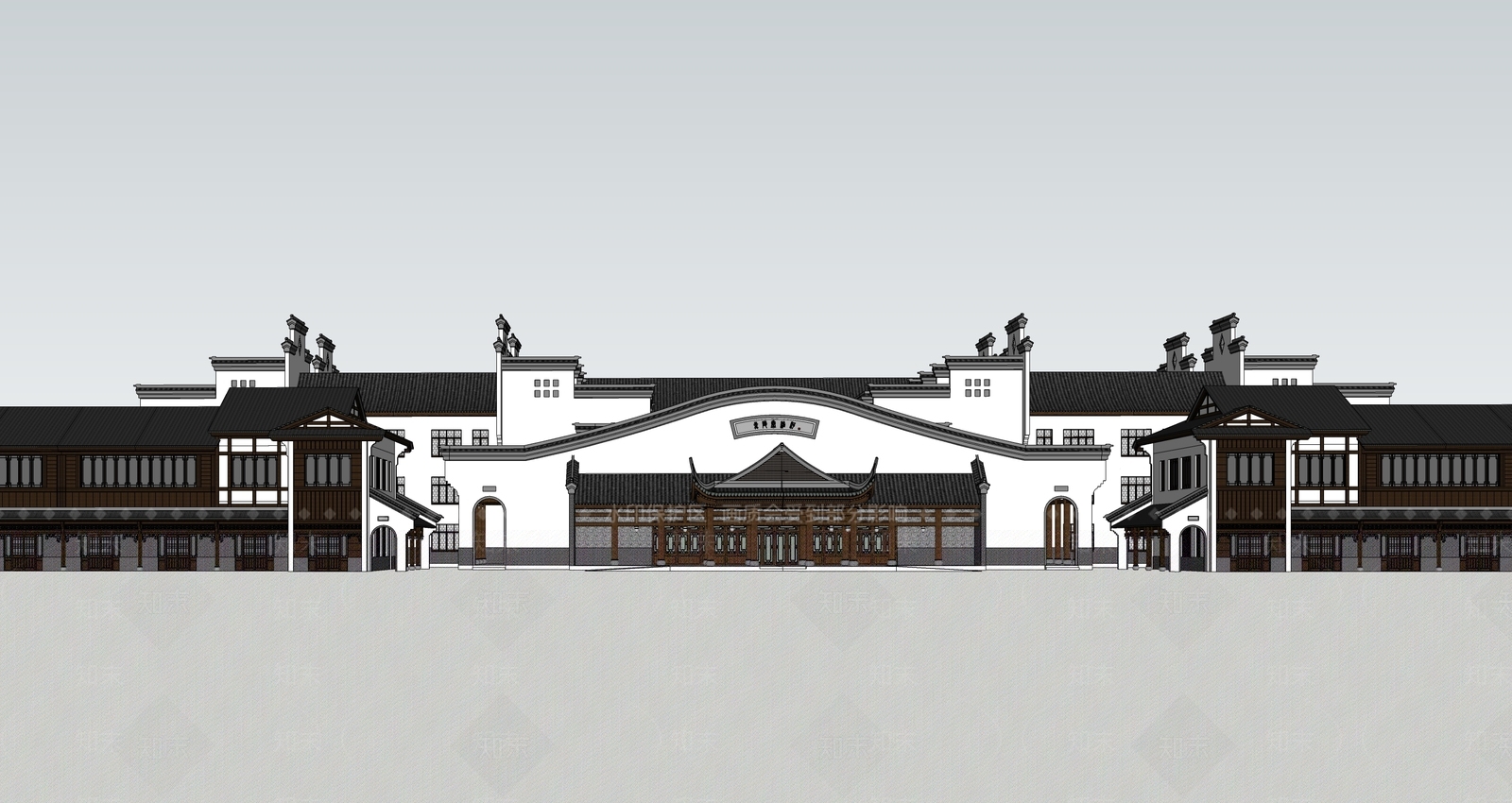 中式古建筑SU模型下载【ID:1194923777】
