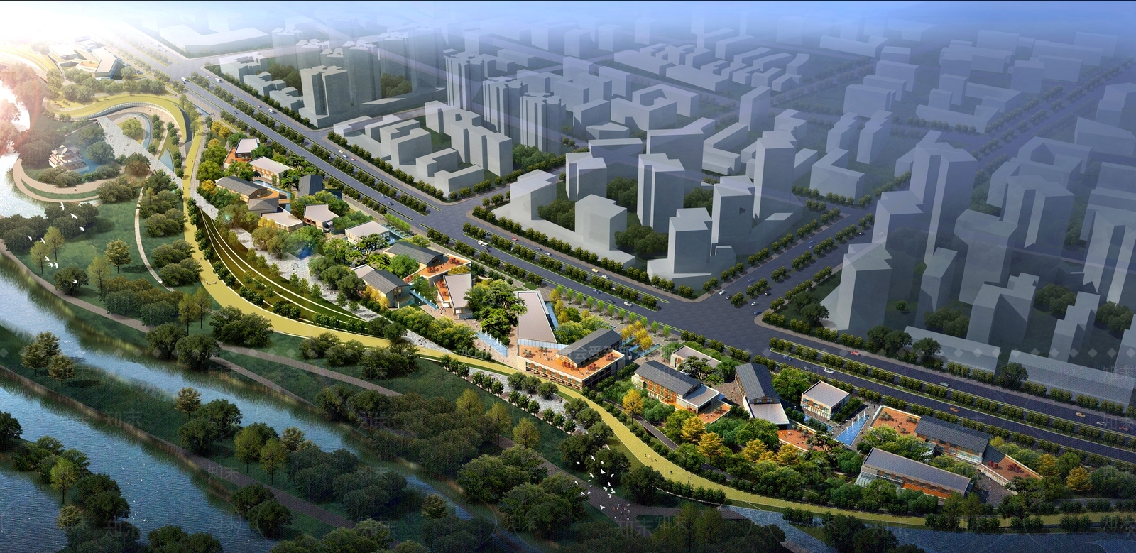 新中式商业街SU模型下载【ID:1194923981】