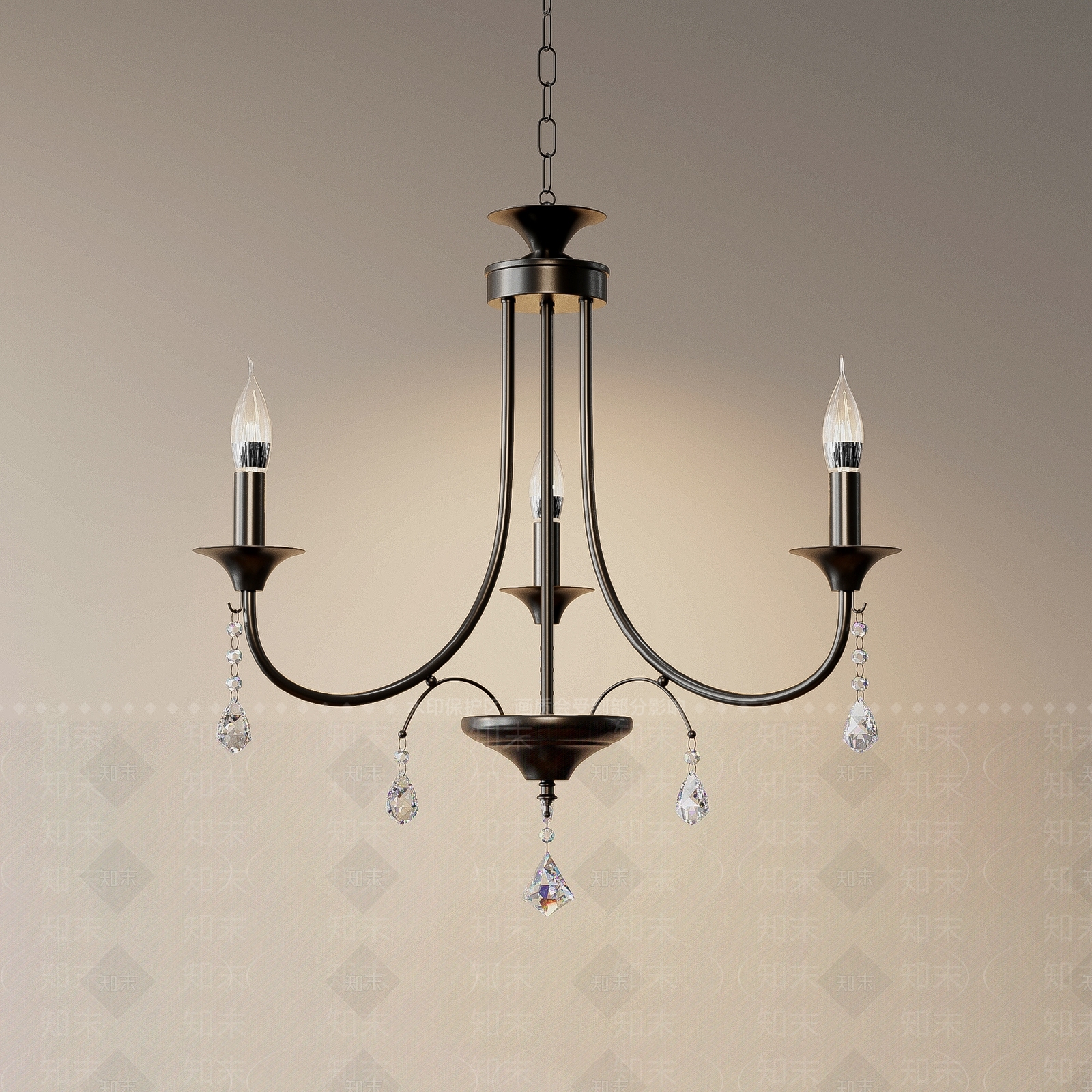 美式餐厅吊灯3D模型下载【ID:1194927165】