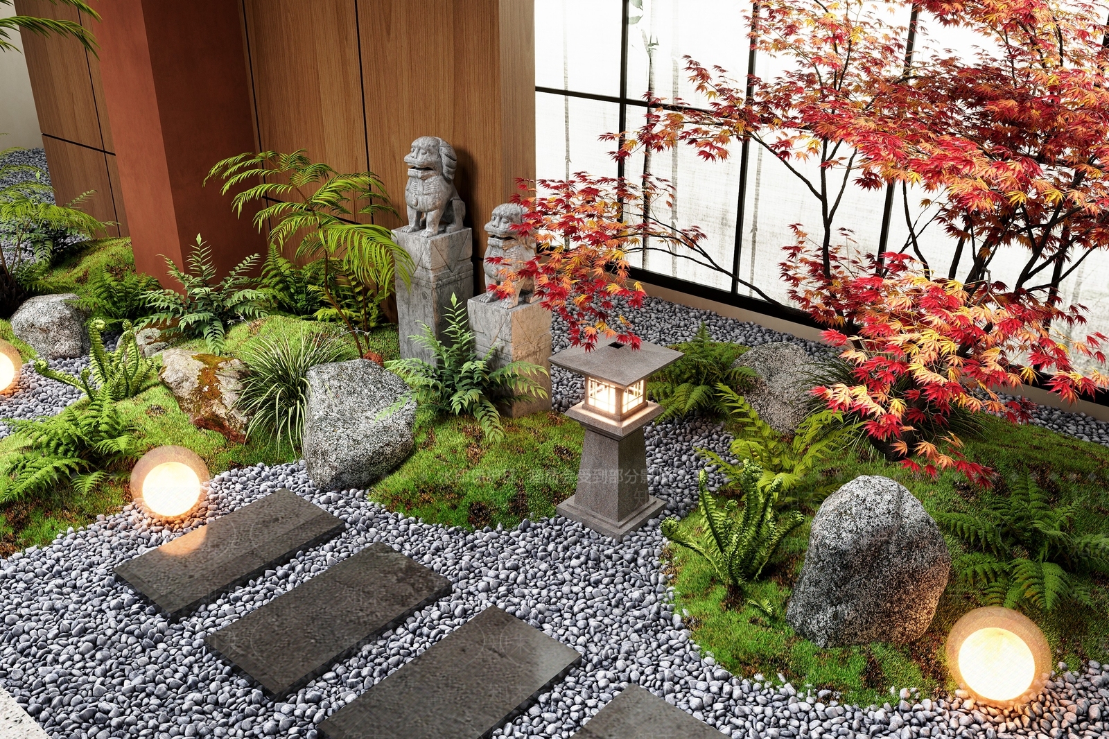 新中式室内景观3D模型下载【ID:1194928693】