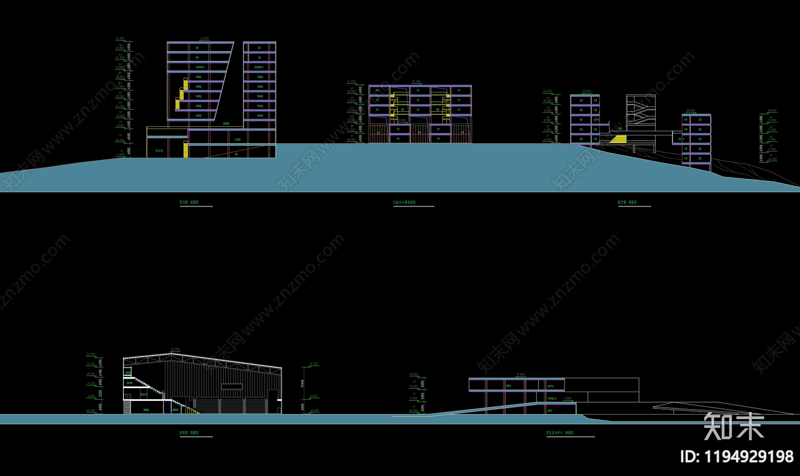 现代新中式学校建筑施工图下载【ID:1194929198】