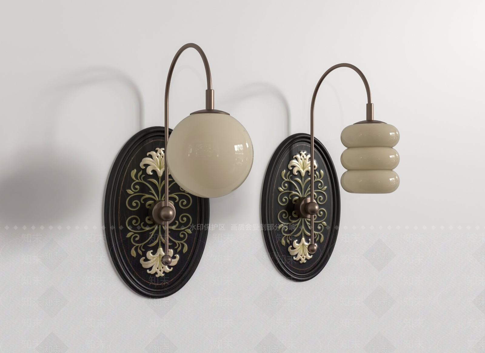 中古壁灯3D模型下载【ID:1194933588】