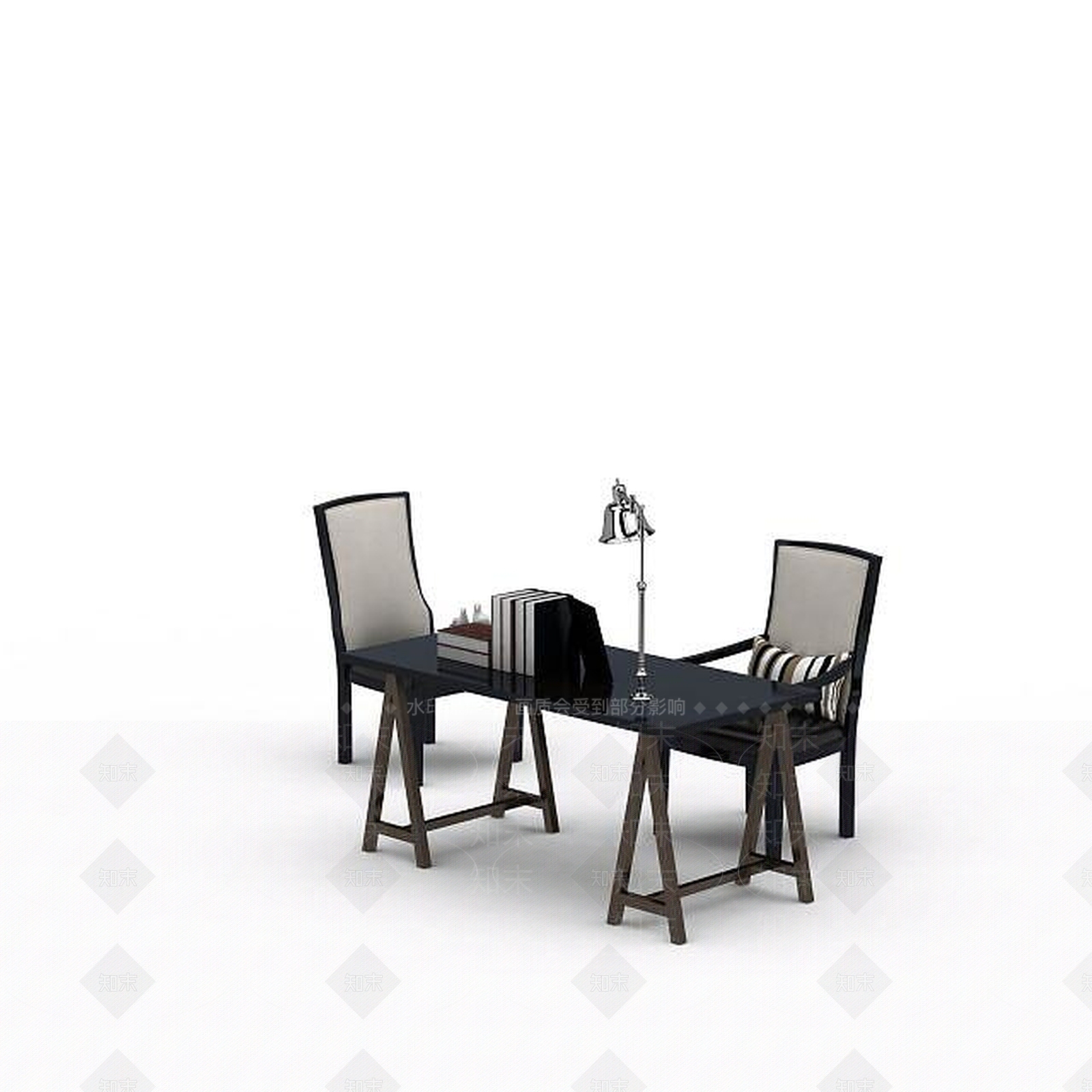 现代书桌椅3D模型下载【ID:1194936096】